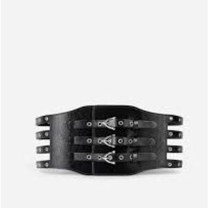 NWT THE KOOPLES 100% leather corset belt, sz 3/US 8, super rare!